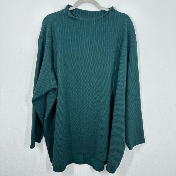 Lands' End Women's Size 3X Dark Green Mockneck Longsleeve Minimalist Sweater - Picture 1 of 6